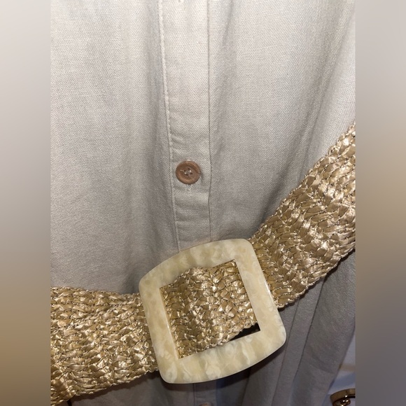 Zara Linen Blend Belted Dress - Picture 3 of 4